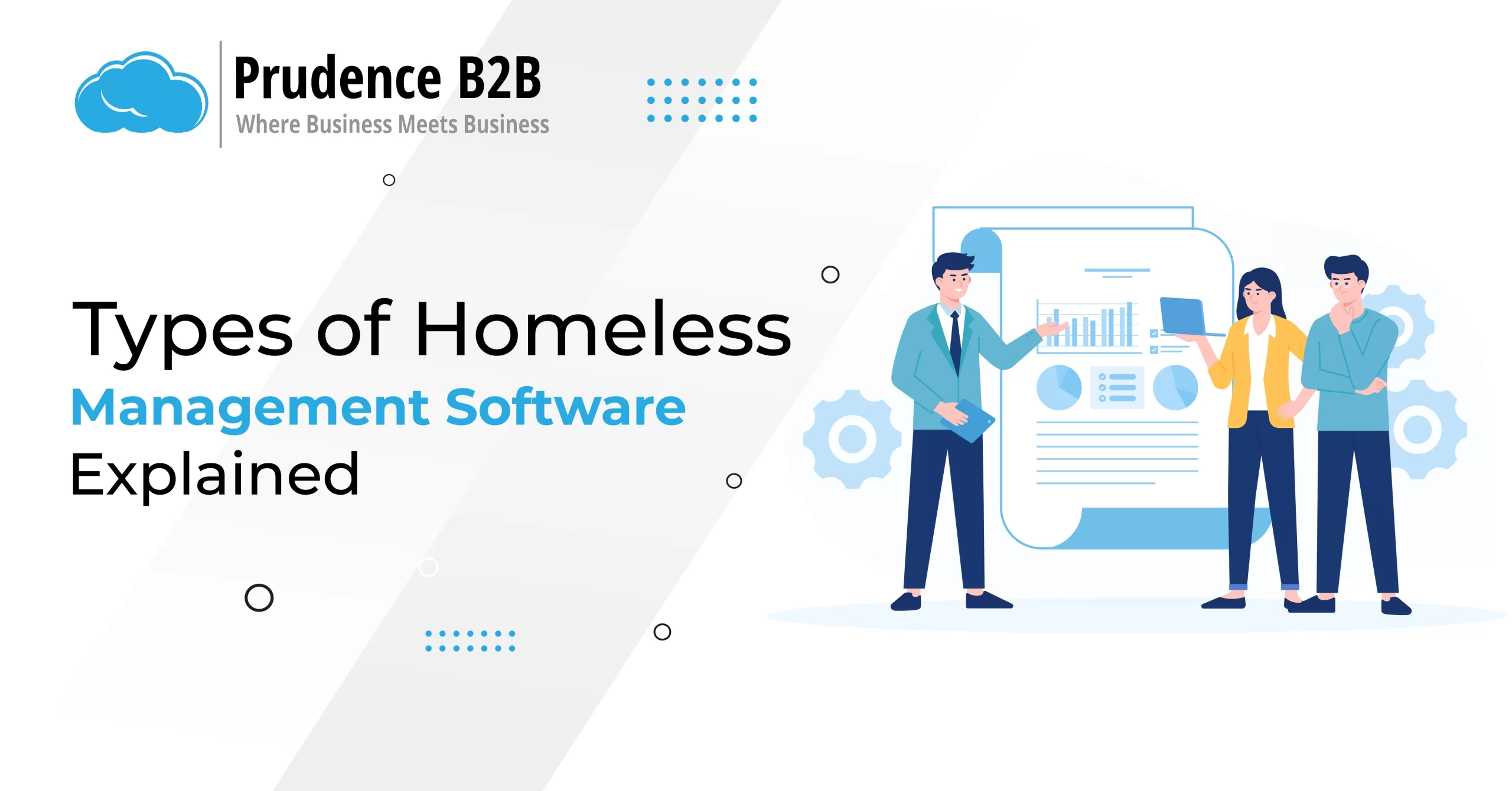 Graphic illustrating various types of homeless management software for effective service management and support systems.