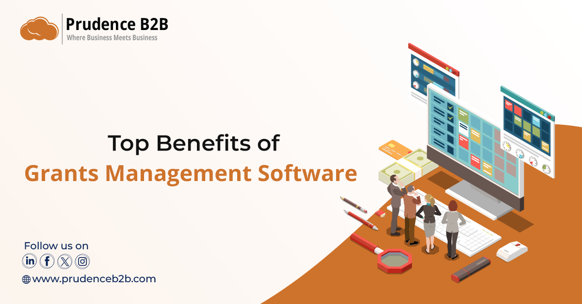 Illustration showcasing the benefits of grants management software for organizations