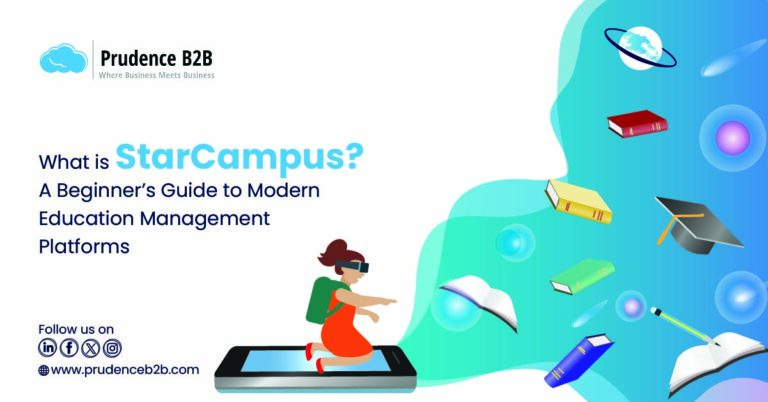 A digital dashboard showcasing StarCampus, a modern education management platform.